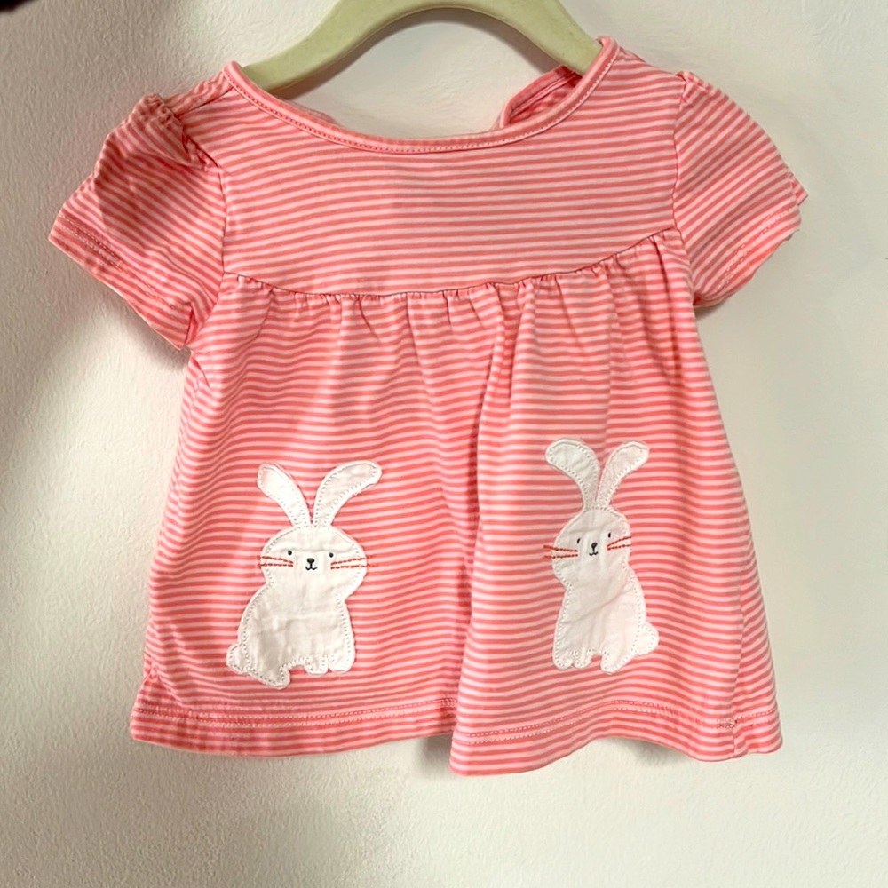 Easter pink Carters mini dress 12m with bloomers